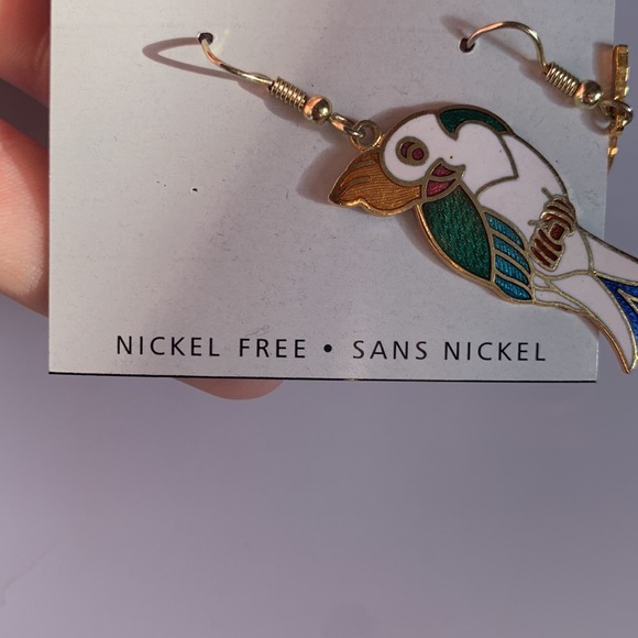 Nickel FREE dangly bird earrings - Picture 2 of 3